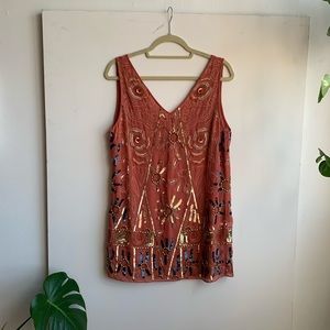FREE PEOPLE Sequin Short Cocktail Dress — Boho!